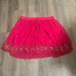 Belma New York Pink Embroidered Drawstring Skirt – One Size Fits Most